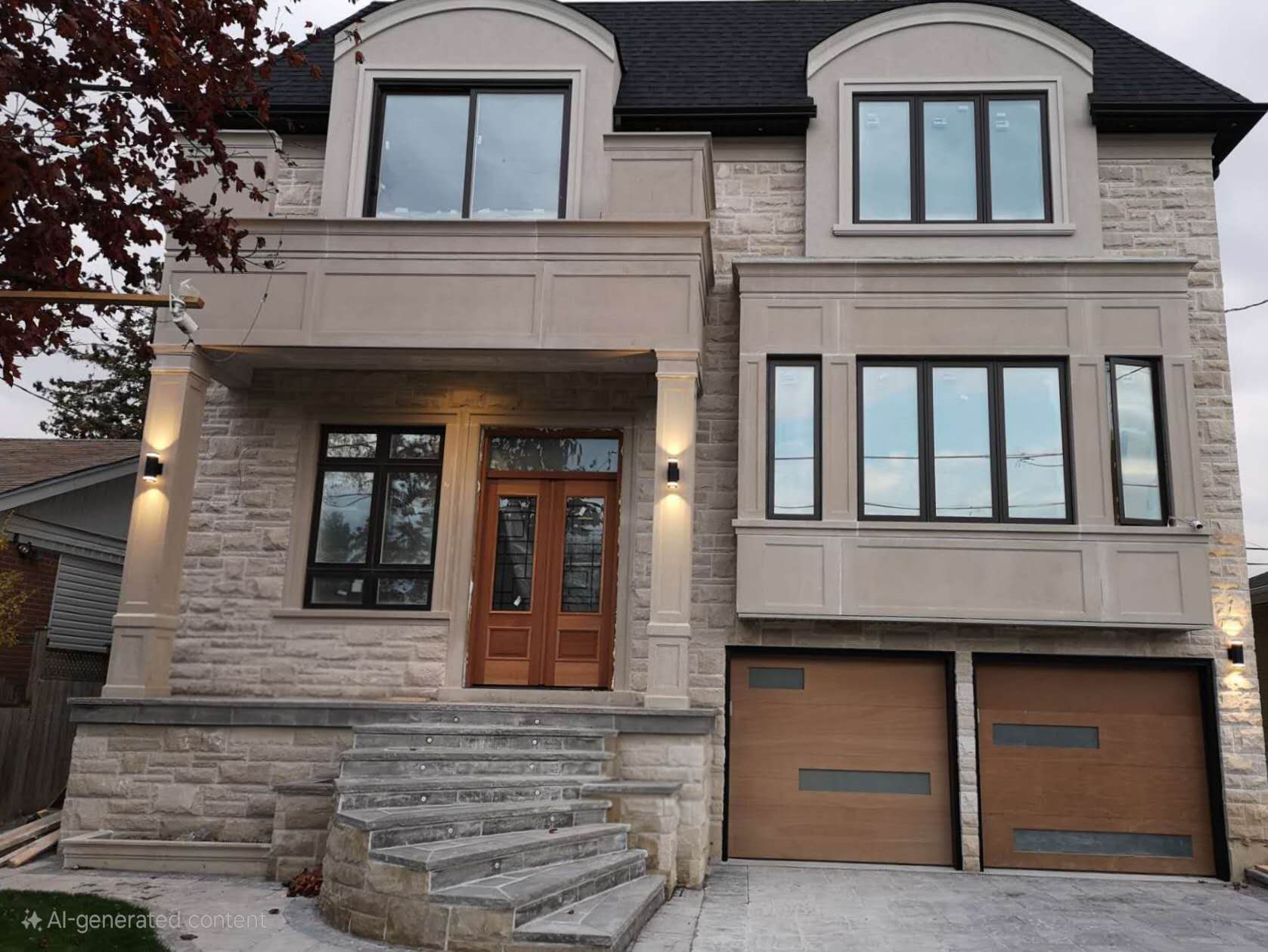 Luxury custom-built home exterior